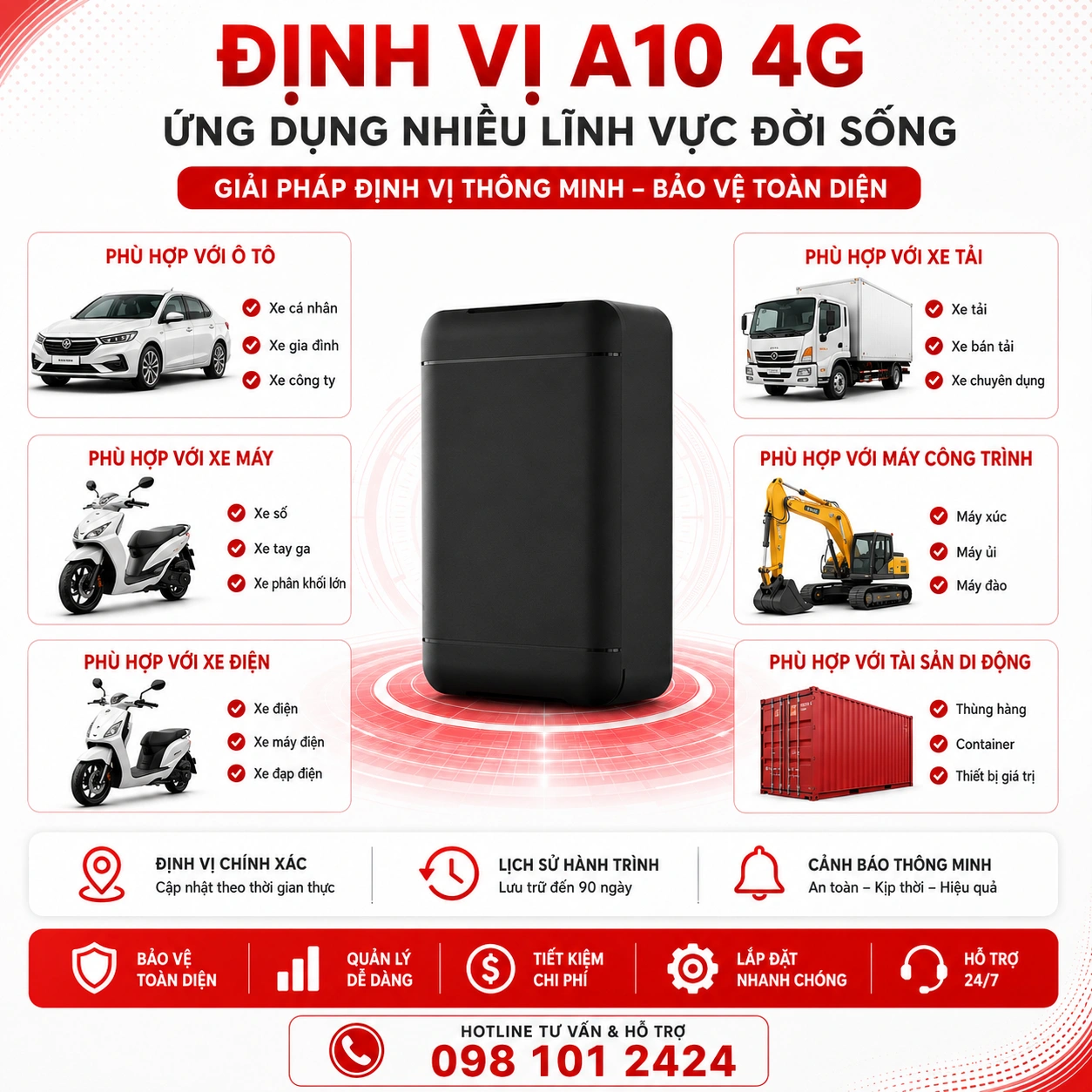 A10 4G cho ô tô xe máy xe tải máy công trình tài sản