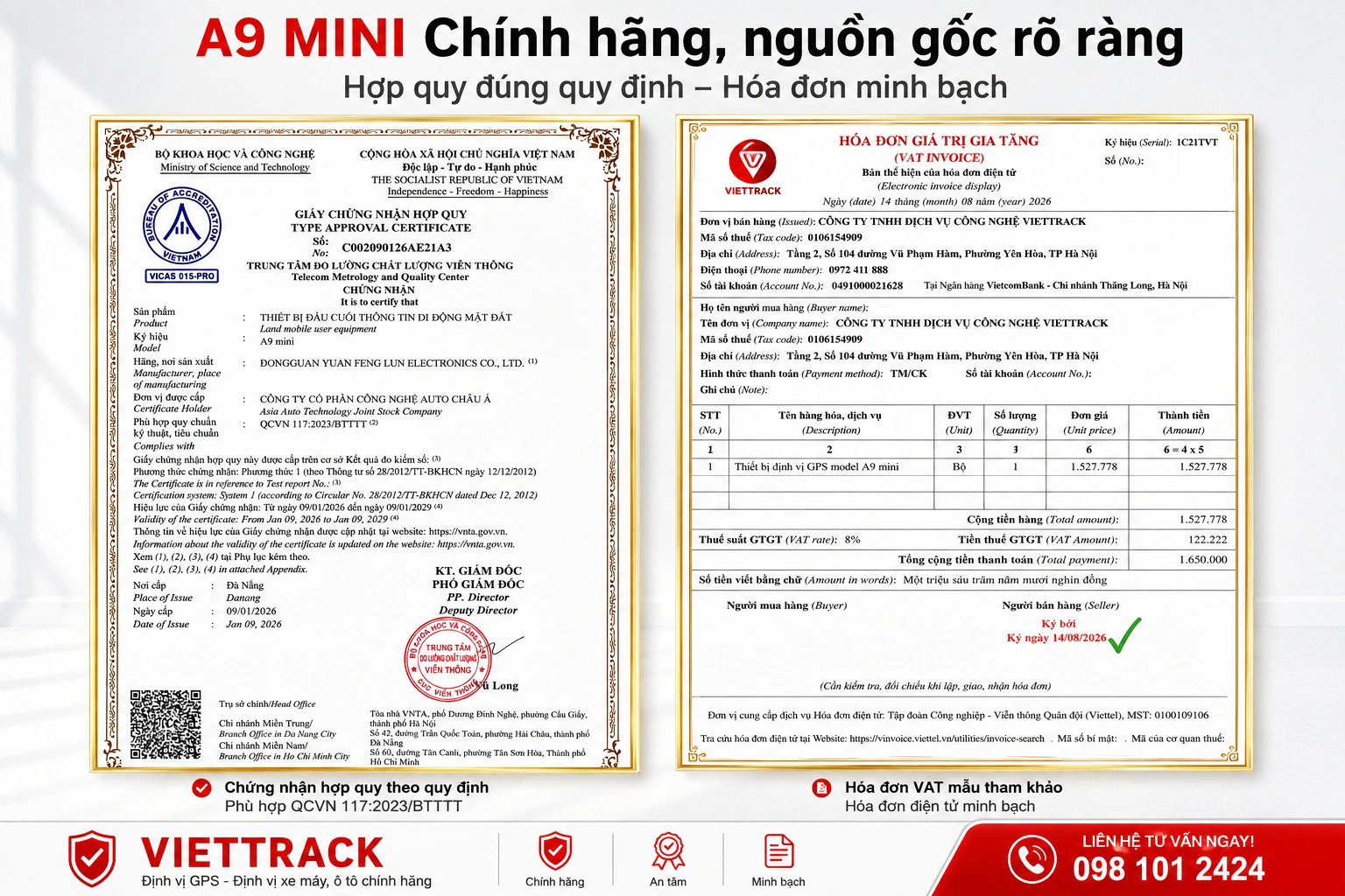 Thông tin nguồn gốc sản phẩm A9 Mini 4G